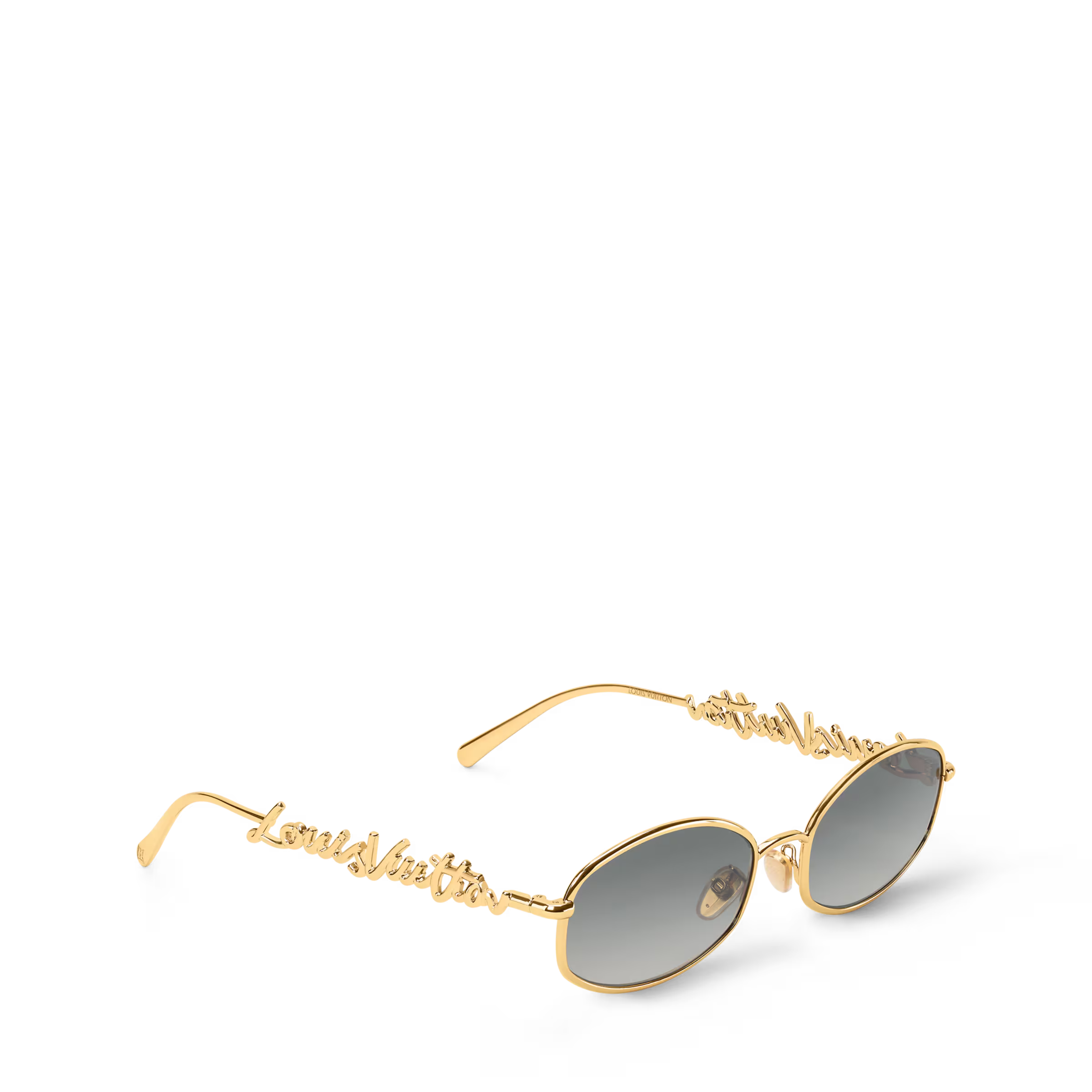 Lunettes de soleil rondes en métal LV Script